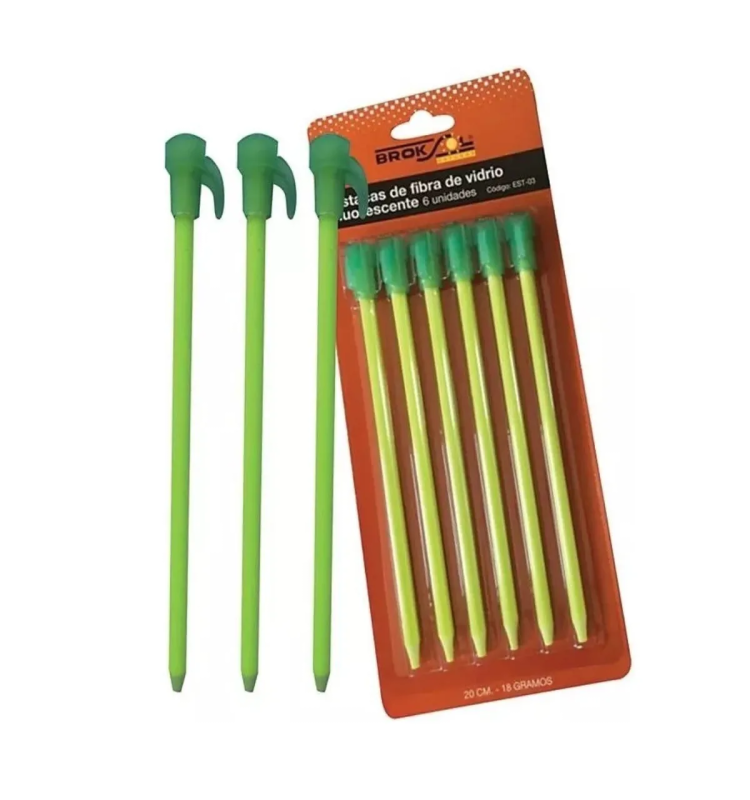 ESTACAS BROKSOL DE FIBRA DE VIDRIO FLUORESCENTE  (PACK X 6 U)
