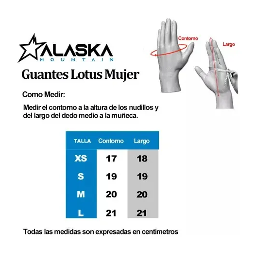 ALASKA – GUANTE DAMA LOTUS