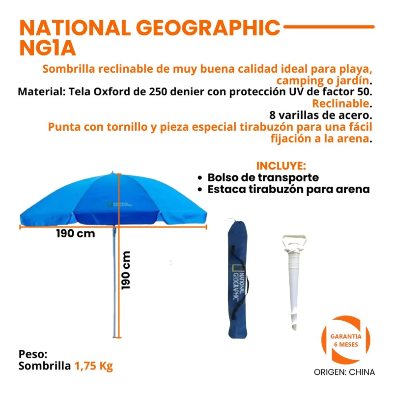 NATIONAL GEOGRAPHIC – SOMBRILLA QUITASOL PLAYA BEACH UMBRELLA (3)