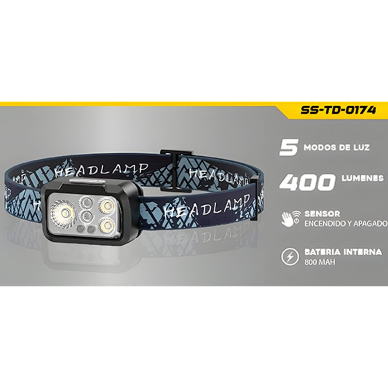 LEXUS – LINTERNA DE CABEZA RECARGABLE 400LM (2)