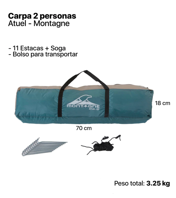 MONTAGNE – CARPA ATUEL AUTOARMABLE 2 PERSONAS