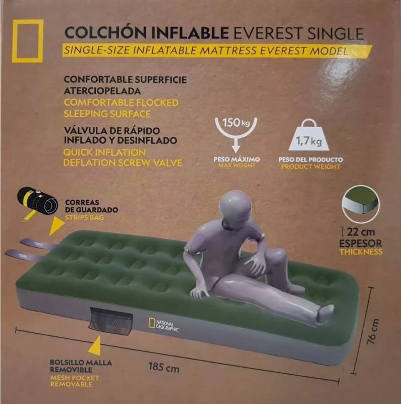 NATIONAL GEOGRAPHIC – COLCHON INFLABLE EVEREST SINGLE (2)