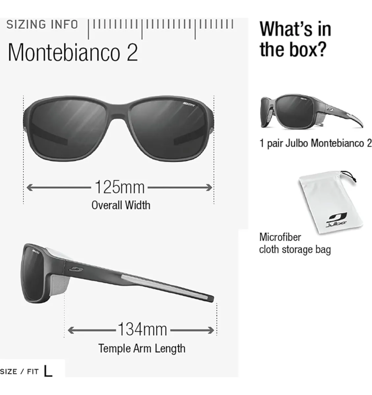 JULBO – LENTES DE MONTAÑA MONTEBIANCO 2 POLARIZED 3CF
