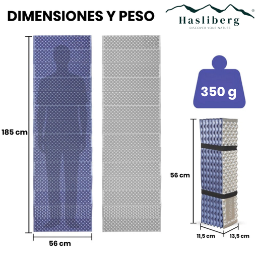 HASLIBERG – AISLANTE TERMICO PLEGABLE 185 x 56 AZUL