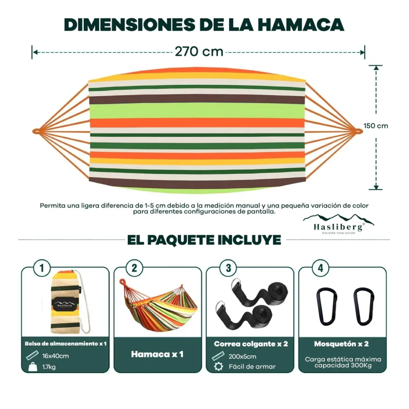 HASLIBERG – HAMACA PARAGUAYA CAMPING CORREA PREMIUM