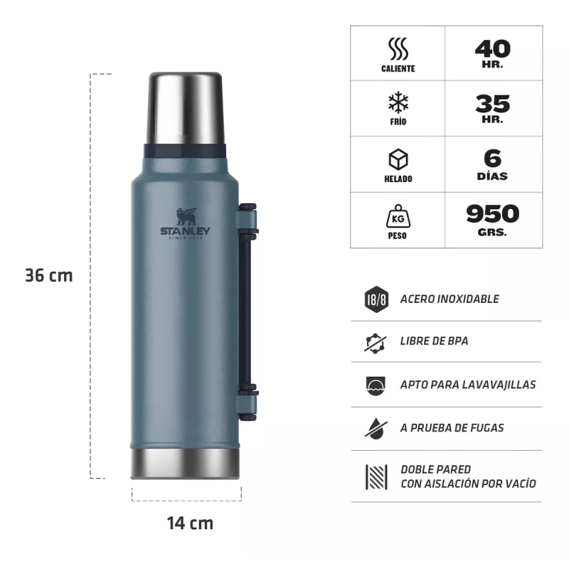 STANLEY – TERMO CLASICO 1.4 LTS. ASA PLEGABLE